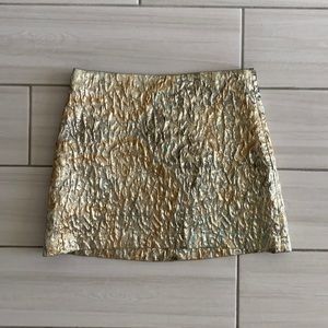 Zara TRF Metallic Skirt NWOT